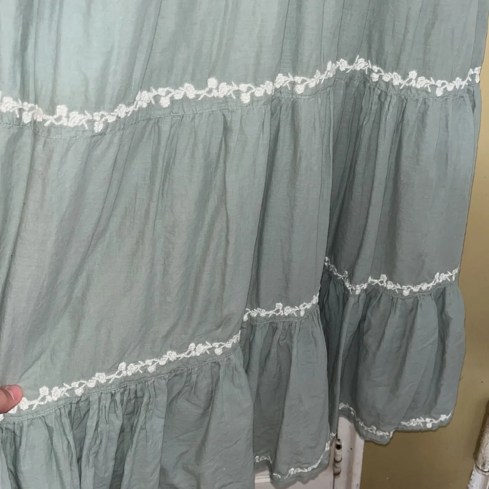 Lucky Brand Floral Embroidered Midi 100% Cotton Dress - Picture 5 of 7